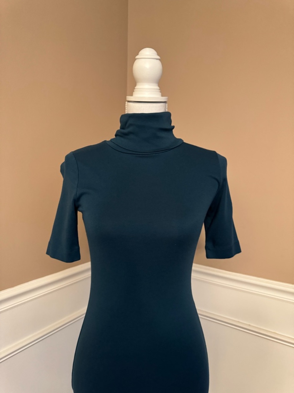 Mossimo Supply Co. Short-Sleeve Turtleneck Top in Dark Teal
